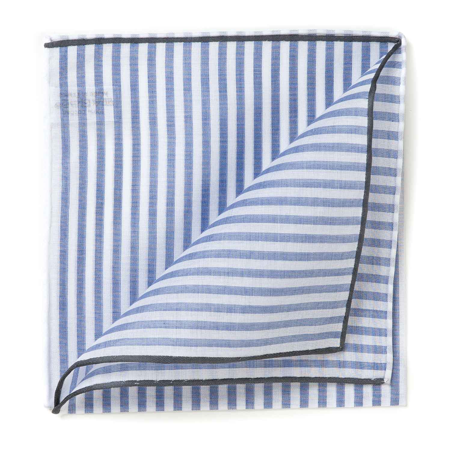 Striped Pocket Square "Buren II" made of finest Cotton - hand-rolled